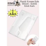 Şeffaf Kart Kılıfı Kimlik Ehliyet Kredi Kartı Koruyucu 2 Adet Pvc Plastik Kart Koruma Kabı