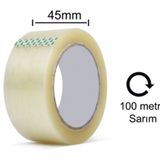 Şeffaf Koli Bandı 45 mm x 100 Metre (Yüksek Yapıştırma Kaliteli B