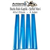 Şeffaf Mavi Buzlu Rulo Kaplık 40X150 Cm, 4 Adet, Defter ve Kitap Koruma Seti - Antrasit - Seçenek 1