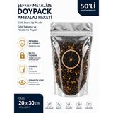 Şeffaf Metalize Doypack Poşet 50’li, Kilitli Ziplock Dik Duran Gıda Saklama ve Paketleme Ambalajı - 20×30 cm