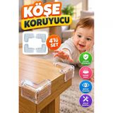 Şeffaf Mobilya Köşe Koruyucu 4'Lü Set – Masa Ve Sehpa Kenar Koruma Aparatı