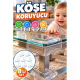 Şeffaf Mobilya Köşe Koruyucu 8’Li Set – Masa, Sehpa Ve Dolap Kenar Koruma Aparatı