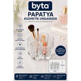 Şeffaf Papatya Makyaj Organizeri – Çok Bölmeli Kozmetik ve Fırça Düzenleyici