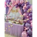 Şeffaf Pullu Lila Pembe Makaron Soft Balon Zincir Seti Dogum Günü Balonu