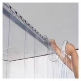 Şeffaf PVC Sera Şeritli Perde Isı Yalıtımı, Şeffaf Vinil Sürgülü Kapı Kiti (1,65 x 2,3 m) - Enerji Verimliliği ve Kontrol için İdeal