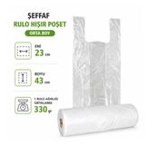 Şeffaf Rulo Hışır Poşet Orta Boy 23X43 Cm 330 Gr - Market Ve Günlük Kullanım Poşeti