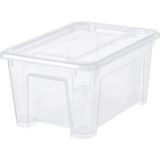 Şeffaf Saklama Kutusu, 28X20X14 Cm, 5 Lt, Kapaklı, Pratik ve Şık Tasarım - Seçenek 1 - Açık Beyaz - Gri