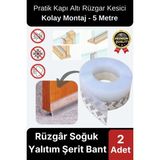 Şeffaf Silikon Rüzgâr Soğuk Böcek Engelleme Cam Kapı Pencere Izolasyon Yalıtım Şerit Bant 5mt 2 Adet - diğer