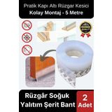 Şeffaf Silikon Rüzgâr Soğuk Böcek Engelleme Cam Kapı Pencere İzolasyon Yalıtım Şerit Bant 5mt 2 Adet