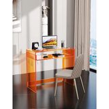 Şeffaf Turuncu Akrilik Pleksi Yeni Nesil Çalışma Masası Sehpa Dresuar Konsol Ev Ofis (Çoklu Renk Seçenekli/MONTAJLIDIR) - 75 x 40 cm, h: 70