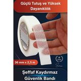 #Şeffafkaydırmaz Şeffaf Kaydırmaz Güvenlik Bandı 36 Mm X 2,5 Metre Merdiven Zemin Küvet Banyo Fayans Havuz Kenarı Kaymaz