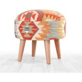 Sefian Kilim Puf - Rustik - Yükseklik: 42cm Çap: 46cm