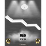 Sega (Beyaz Kasa, Beyaz Işık) Ledli Modern Sarkıt Linear LED Avize Salon Mutfak Oturma Odası Yatak Odası Antre Hol LED