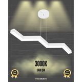 Sega (Beyaz Kasa, Sarı Işık) Ledli Modern Sarkıt Linear LED Avize Salon Mutfak Oturma Odası Yatak Odası Antre Hol LED