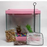 Sega Pet Mini Akvaryum Seti Küçük Akvaryum Full Set Akvaryum - Pembe
