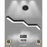 Sega (Siyah Kasa. Beyaz Işık) Ledli Modern Sarkıt Linear LED Avize Salon Mutfak Oturma Odası Yatak Odası Antre Hol LED