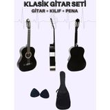 Segah Müzik 4/4 Tam Boy Siyah Klasik Solak Gitar Kılıf Pena Seti Profesyonel Kullanım İçin Özel Tasarım