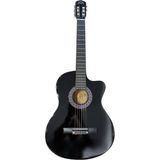 Segah Müzik Kesik Kasa Siyah Renk Klasik Gitar - 4/4 Boy Öğrenci Gitarı Kılıf ve Pena Hediye !