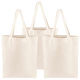 Segarty Küçük Kanvas Bez Çanta, 3'lü Paket 15x16 Kadınlar için Alışveriş Çantaları, Yeniden Kullanılabilir Kanvas Omuz Çantası Doğal Pamuklu Kumaşlı Estetik, Kendin Yap, Hediye, Bakkal, Plaj, Seyahat
