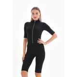 segiza Kısa Kollu Fermuarlı Kadın Body Tulum Günlük / Günlük Giyim / Spor