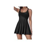 Segiza Likralı Birleşik Şortlu Elbise Mayo - 000-Siyah - 46