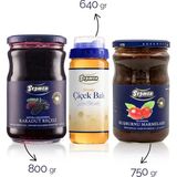Seğmen Karadut Reçeli, Süzme Çiçek Balı ve Kuşburnu Marmelatı (3'Adet) - 1,5 kg