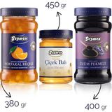 Seğmen Portakal Reçeli, Süzme Çiçek Balı ve Üzüm Pekmezi (3'lü) - 1 kg
