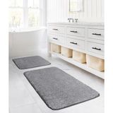 Segura Peluş Gri Kaydırmaz Taban 2'li Banyo Paspası 60 x 100-50 x 60, Gri - Çok Renkli