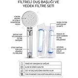 Segy Home 5 Fonksiyonlu Duş Başlığı Su Tasarruflu Kireç Önleyici Beyaz Plastik Malzeme