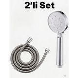 Segy Home 5 Fonksiyonlu Yüksek Basınçlı Duş Başlığı , 150 cm Duş Hortumu ,beyaz Duş Seti - 2 li Set