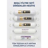Segy Home Alkalix 5'li Su Arıtma Filtre Seti Universal - Tüm Tezgah Altı Cihazlarla Uyumlu - Bağlantı Dirsekleri Hediye (Membran Dahil)