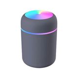 Segy Home H2O Humidifier Hava - Oda - Araç Nemlendirici LED Işıklı Buhar Makinesi / Yedek Hava Süngeri / Sandal Kokusu + 1 Adet Farklı Koku Hediye - Koyu Gri