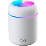 Segy Home H2O Humidifier Hava - Oda - Araç Nemlendirici LED Işıklı Buhar Makinesi / Yedek Hava Süngeri / Sandal Kokusu + 1 Adet Farklı Koku Hediye - Parlak Gri - Beyaz