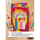 Segy Home Happy Birthday Yazılı Renkli Pasta Mumu Seti - Doğum Günü ve Parti Süsleme Mumları - Renkli - Renkli Mum