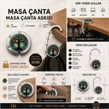 Segy Home Renkli Desenli Katlanabilir Mıknatıslı Cep Kancası El Çantaları için Tutucu Masa El Çantası Askısı - Desen 1
