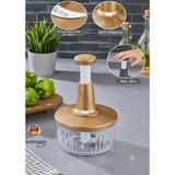 Segy Home Solingen Bıçaklı Pratik Bas Kes El Rondosu - Paslanmaz Çelik Manuel Sebze Meyve Doğrayıcı Rondo (Kilit Mekanizmalı) 1500 ml