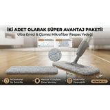 Segy Home Sprey Mop Yedek Bezi Seti Yüksek Kaliteli Mikrofiber ile Etkili Temizlik 38 Cm-12 cm Cırtlı - 2 Adet