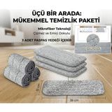 Segy Home Sprey Mop Yedek Bezi Seti Yüksek Kaliteli Mikrofiber ile Etkili Temizlik 38 Cm-12 cm Cırtlı - 3 Adet