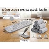 Segy Home Sprey Mop Yedek Bezi Seti Yüksek Kaliteli Mikrofiber ile Etkili Temizlik 38 Cm-12 cm Cırtlı - 4 Adet