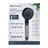 segyhome 5 Fonksiyonlu Filtreli Duş Başlığı Seti + 10 Yedek Filtre / Klor ve Kireç Önleyici Yüksek Basınçlı Tasarruflu Banyo Duş Başlığı