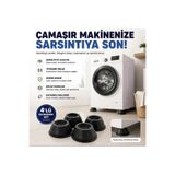 segyhome Çamaşır Makinesi Titreşim Önleyici Sarsıntı Azaltıcı Vakumlu Yükseltici Ayak Seti 4'lü Siyah