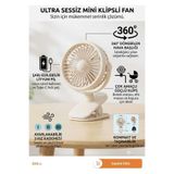 segyhome Mandallı Masa Üstü Mini Fan - 360° Dönebilen Taşınabilir Şarjlı Masaüstü Vantilatör Sessiz Taşınabilir Masa Üstü Fan- ışıklıdır