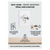 segyhome Yapışkanlı Vida Şeffaf Duvara Monte Vida Kancaları, Iz Bırakmayan Asma Çivi Kancaları Tutucular Vidalar, Banyo Mutfak Oturma Odası Için Dekoratif Tablolar Asmak Için Şeffaf Vida Duvar Çivisi(4 Adet)
