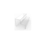 SeHa Design Seha Pleksi Akrilik Merdiven Raf 3 Mm Şeffaf 30 cm Genişlikte 2 Katlı Stand Baharatlık