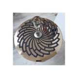 SEHARA 1 Adet Luks Sehpa Örtüsü/33cm Yuvarlak/Suni Deri/Siyah Simli (Simleri Kesinlikle Dökülmez)