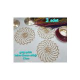 SEHARA 3 Adet Kahve Sunumluğu (FİNCAN ALTLIĞI) /13cm/gold/ışıltılı/simli/