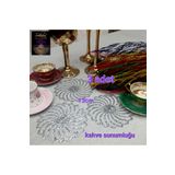 SEHARA 3 Adet Kahve Sunumluğu (FİNCAN ALTLIĞI) /13cm/gümüş/ışıltılı/simli/