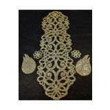 SEHARA Işıltılı Masa Runnerı/(100X32CM)/2 Parça Kanat,2 Parça Çiçek Figürü Hediye/simleri Dökülmez