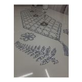SEHARA Masa Ruunerı/1 Adet 100x33cm /simli/ışıltılı (4 PARÇA KAHVE SUNUMLUĞU HEDİYELİ)
