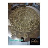 SEHARA ORTA SEHPA RUNNERI/1 ADET/60CM/YUVARLAK/SUNİ DERİ/SİMLİ GOLD/4 KÜÇÜK PARÇA KAHVE SUNUMLUĞU HEDİYE